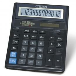 Калькулятор наст. Citizen SDC-888TII, 12разр. дв.питание, 205х159мм (17241)