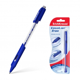 Ручка гел. ErichKrause® ErgoLine Erase, синий 0,7мм, блистер, 41546