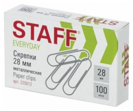 Скрепки 28мм Staff 100 шт. к/кор. 220012   /120