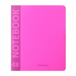 Тетрадь 48л. кл. ErichKrause® CoverProBook Neon розовый, пластик.обл. 46938   /5/100